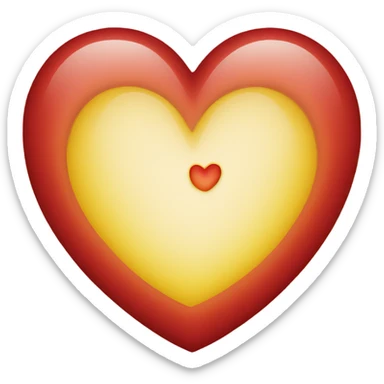 heart with moon red yellow sticker