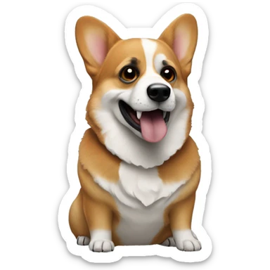 Corgi with Jason Friday the 13th mask on  sticker