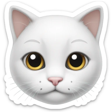 Little white cat with grey eyes sticker