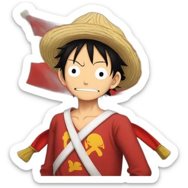 Monkey d luffy communist flag sticker