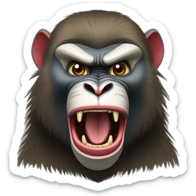 A aggressive mandrill sticker