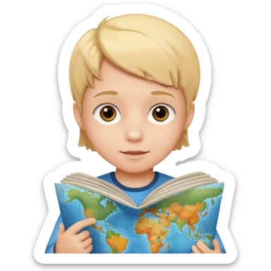 child Holding Maps sticker