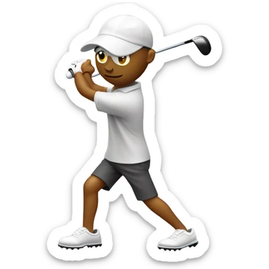 Golfer on a golf ball sticker