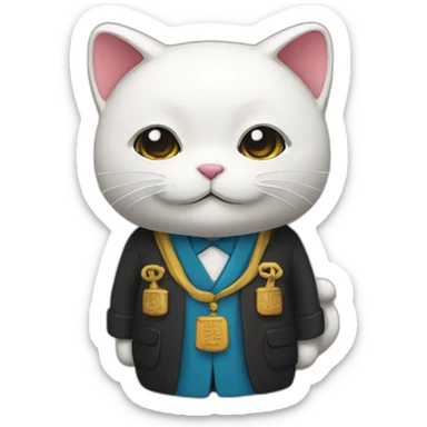 maneki neko professor university sticker