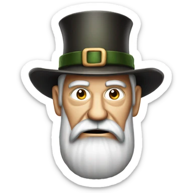 irish angry man old with beard and hat sticker