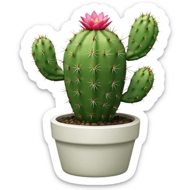 Cactus + white pot, Window Plants sticker