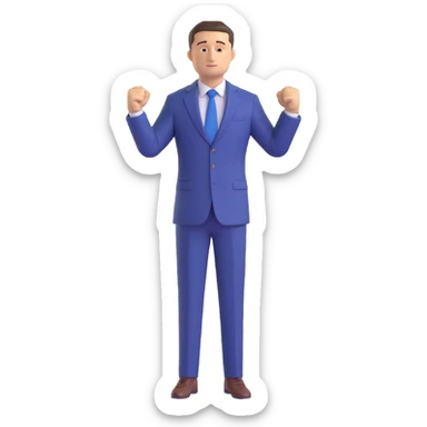 Emoji of Vladimir Zelensky waist-length, arms and shoulders within frame sticker