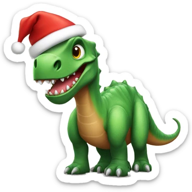 Dinosaur with Christmas hat  sticker