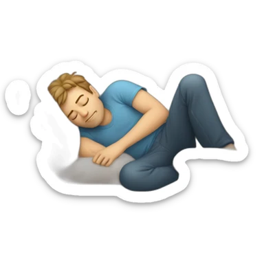 Caucasian guy sleeping on a couch dreaming of love sticker