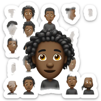 black man with locs  sticker