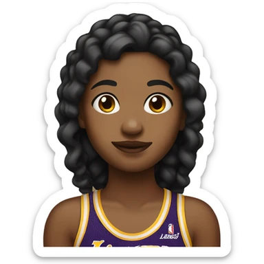 girl with with a lakers tattoo sticker