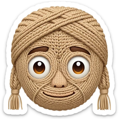 full face look like knitted sticker