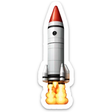 32-bit pixel art of a big rocket sticker