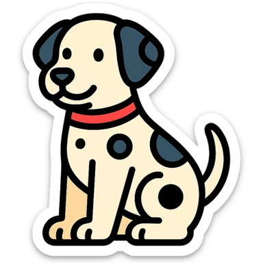 color outline icon of a Dalmatian dog sticker