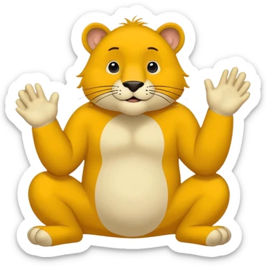 Эмодзи 1:1: грустный милый лев (cartoon), крупный план головы, большие влажные глаза, опущенные брови, маленькая слезинка; круглые очки с полупрозрачными фиолетовыми линзами и бликами; плоские заливки, высокий контраст, толстый тёмный контур, центр кадра, прозрачный фон, без текста sticker