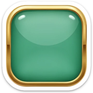 Blank Jade and gold style rounded square icon button sticker