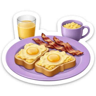 Breakfast in pale purple dishes sticker