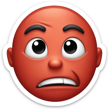 red cringe emoji sticker