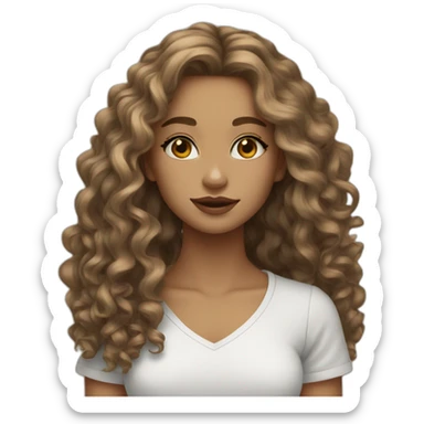 Sallow skin long curly dark blonde hair brown small eyes big lips sticker