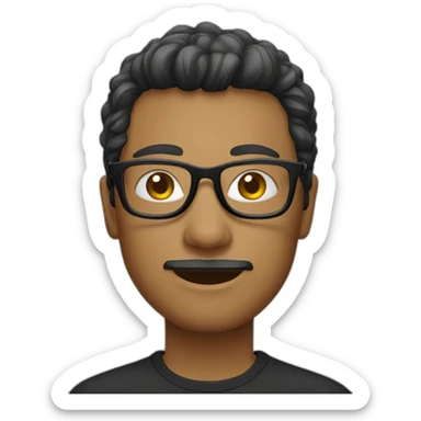 Wearing black specs sticker