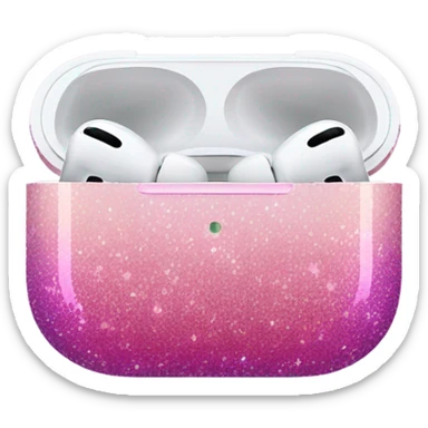Pink ombre AirPods Pro with glitter sticker