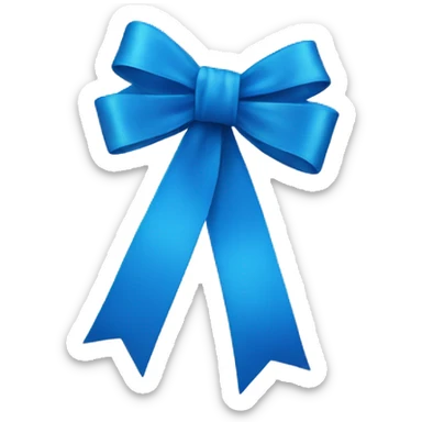 blue ribbon bow  sticker