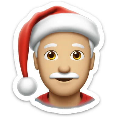 tom hollans with santa hat sticker