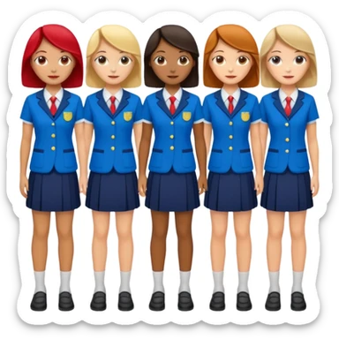 A set of women's school uniforms, no one appears sticker