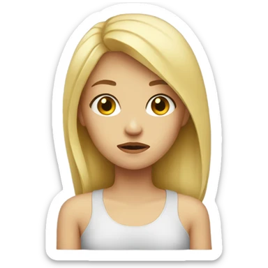 blonde girl sad sticker