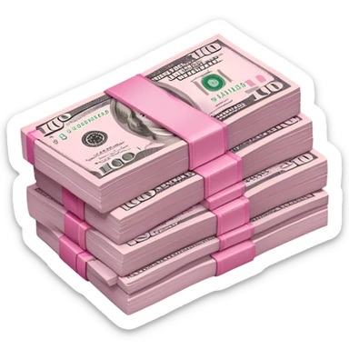 $100 bills pink girly sticker