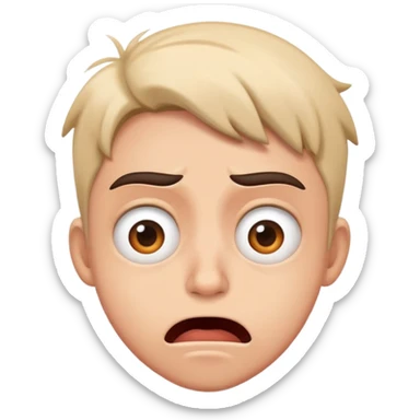 Person with anxiety and crazy face sticker