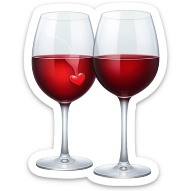 Glass of wine with kiss  sticker