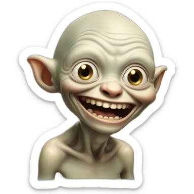 gollum laughing out loud sticker