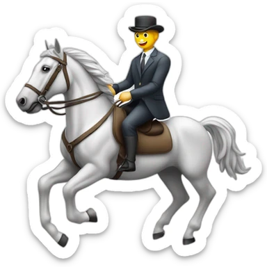 banker sitting on the white horse galloping sticker