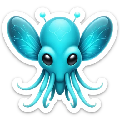  Strange Nebula Creature with glowing cyan antennae sticker