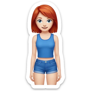 Big ass woman with red hair and blue eyes hot pants sticker