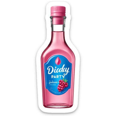 bottle of oil blue top pink outside with logo that says Diddy Party oil Johnson and Johnson  brand with a smiling berry on top sticker