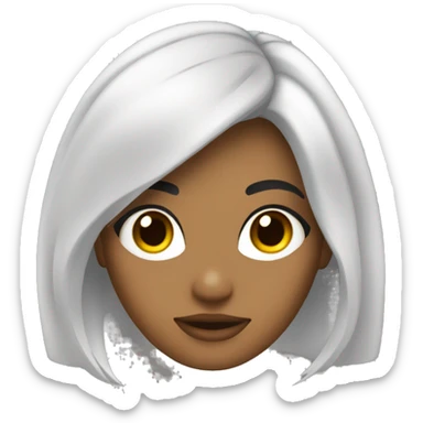 Chica de cabello lacia cabello negro y piel clara  sticker