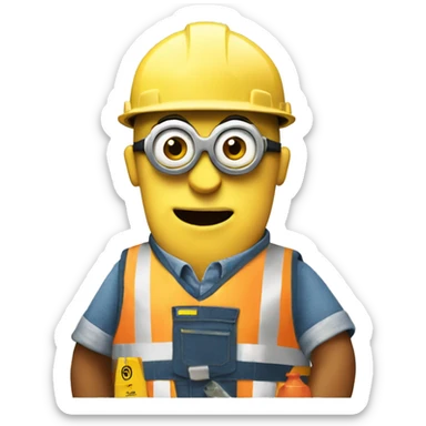 bob the minion as a civil engineer  sticker