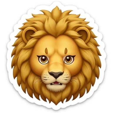 human in a lion costume, the lion face might be a little angry sticker