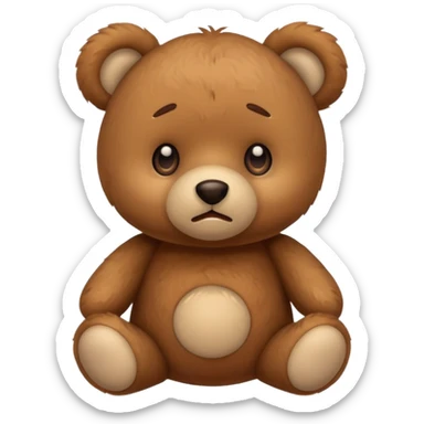 A little teddy bear which seems a bit confused sticker