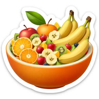 A bolw fully of all types os fruits, like a macedonia sticker