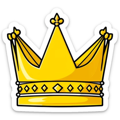golden crown, classic royal style sticker