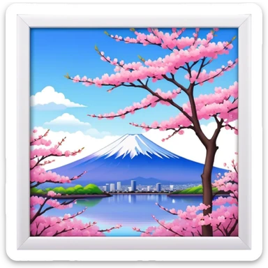 Cherry blossom scenery, Mount Fuji，CD sticker
