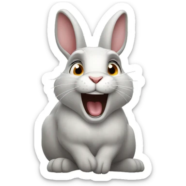 wild rabbit crazy expression  sticker