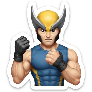 regular human fist with metal claws coming out (wolverine fist) sticker