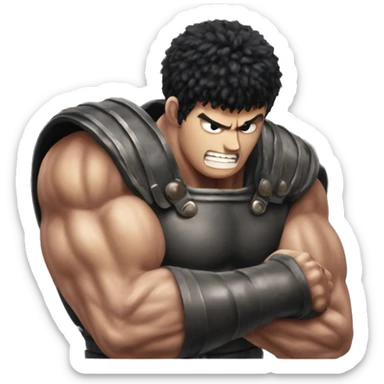 Guts from Berserk shows his biceps sticker