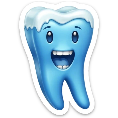 Blue wax tooth sticker