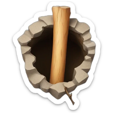 a big stick in a hole sticker