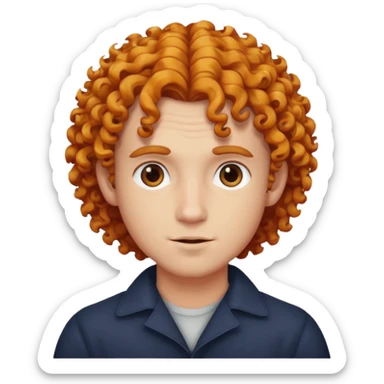 curly dyed haired man sticker